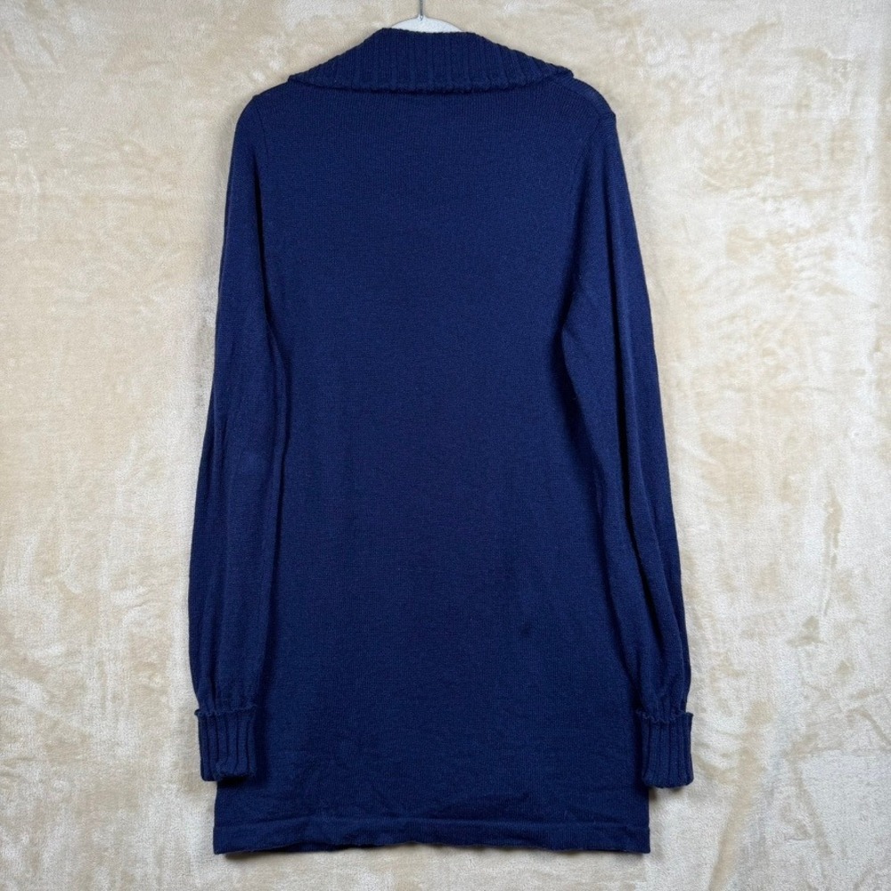 Patagonia Womens M Navy Blue Lambswool Blend Shawl Collar Long Cardigan Sweater - Picture 2 of 9